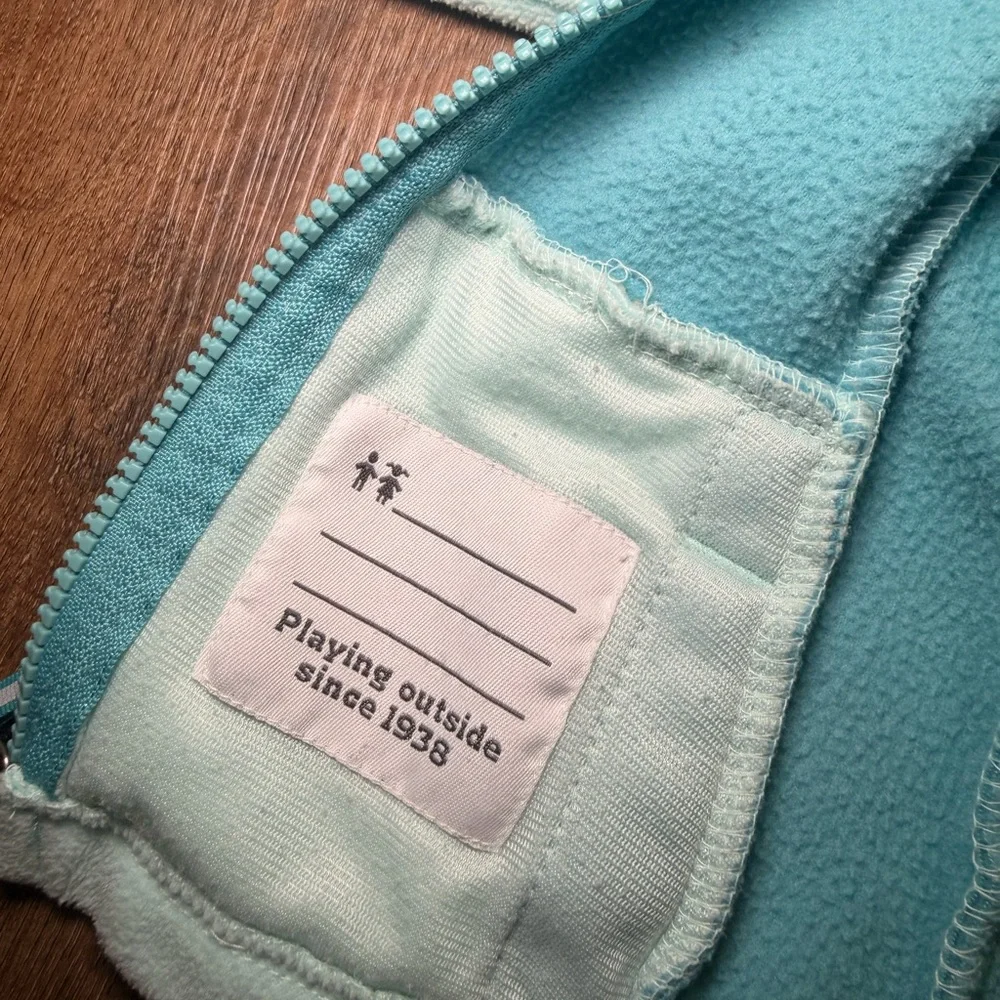Columbia Fast Trek II Fleece Hoodie 2T Teal Blue Colorblock Full Zip Jacket Kids